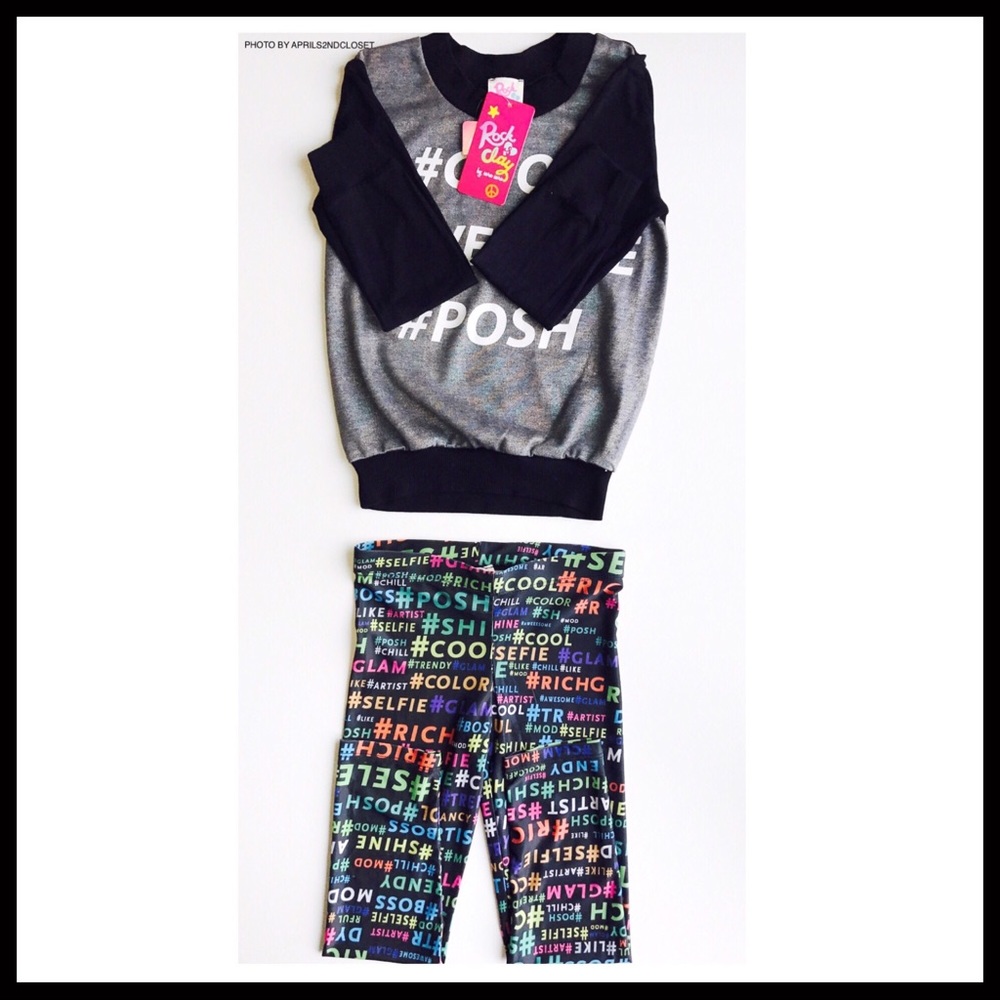 POSH GRAPHIC PRINT SWEATSHIRT TOP & LEGGINGS SET - Picture 3 of 7